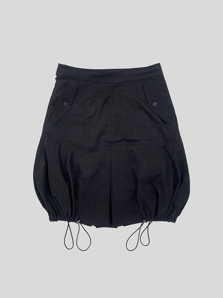 PUMPKIN STRING SKIRT: BLACK