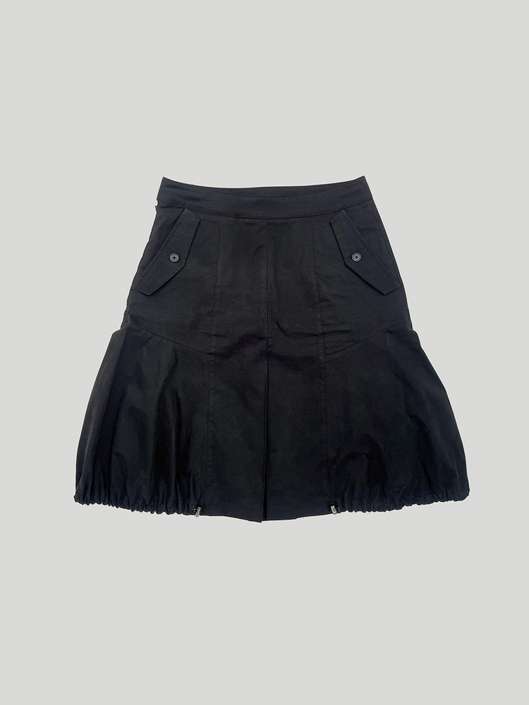 PUMPKIN STRING SKIRT: BLACK