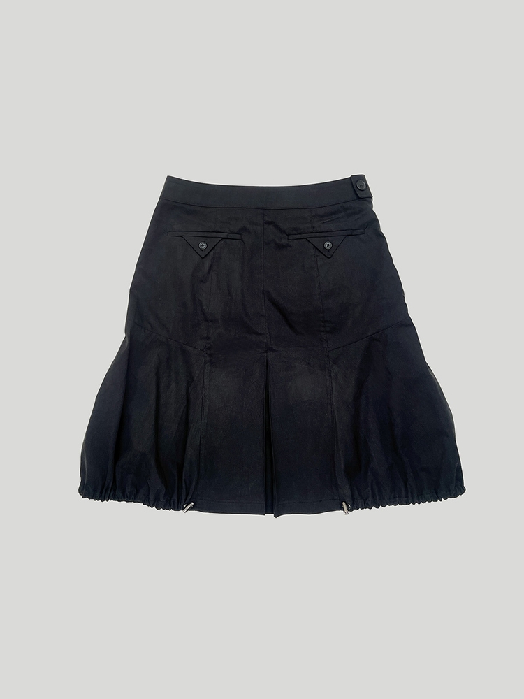 PUMPKIN STRING SKIRT: BLACK