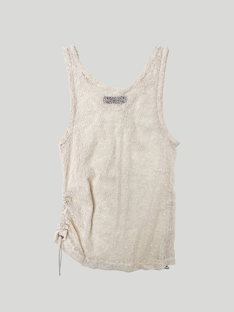 TAPING MESH SLEEVELESS: IVORY