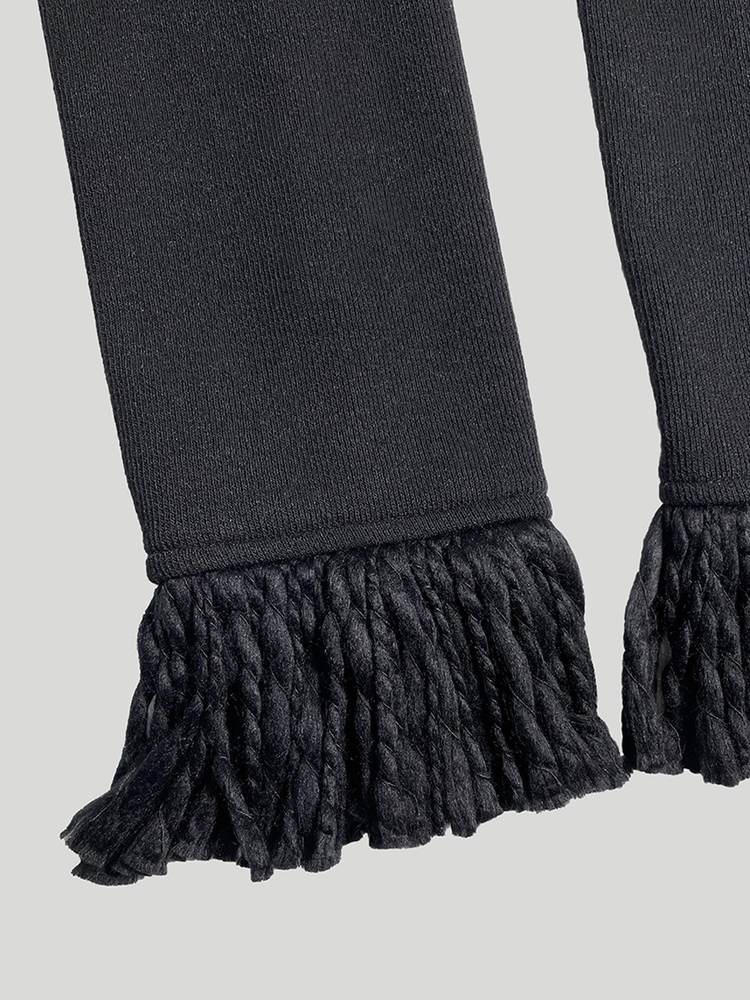 KNIT FRINGE LEG WARMER