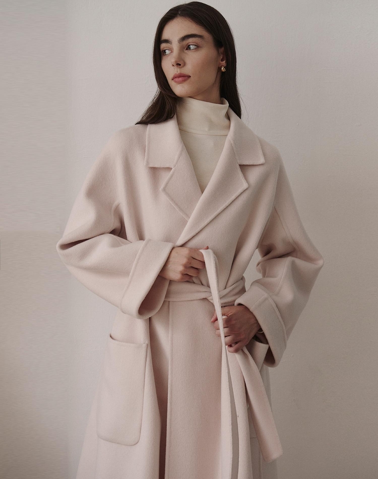 WOOL HAND MADE COAT LIGHT PINK 울 핸드 메이드 코트 라이트 핑크