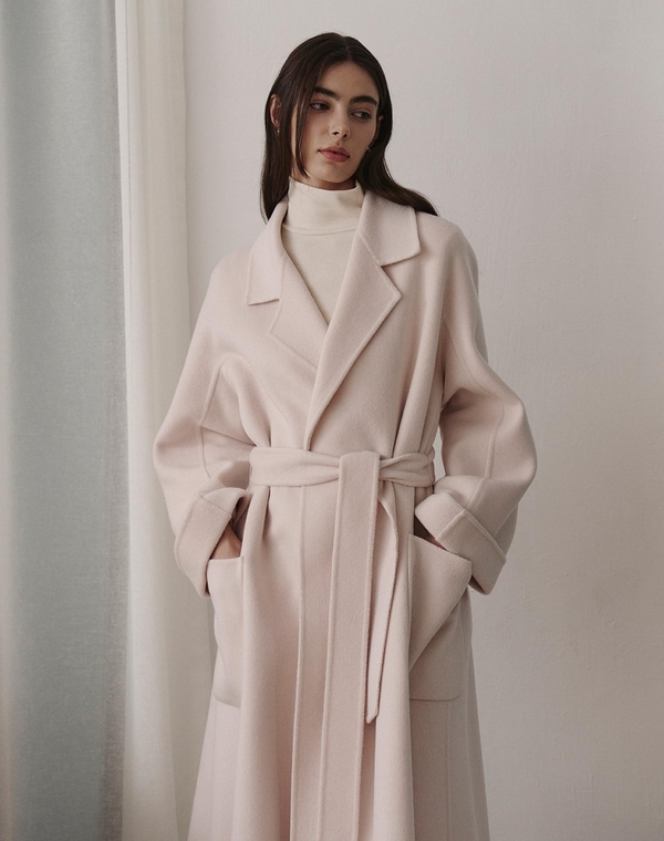 WOOL HAND MADE COAT LIGHT PINK 울 핸드 메이드 코트 라이트 핑크