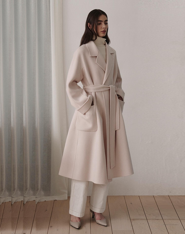 WOOL HAND MADE COAT LIGHT PINK 울 핸드 메이드 코트 라이트 핑크