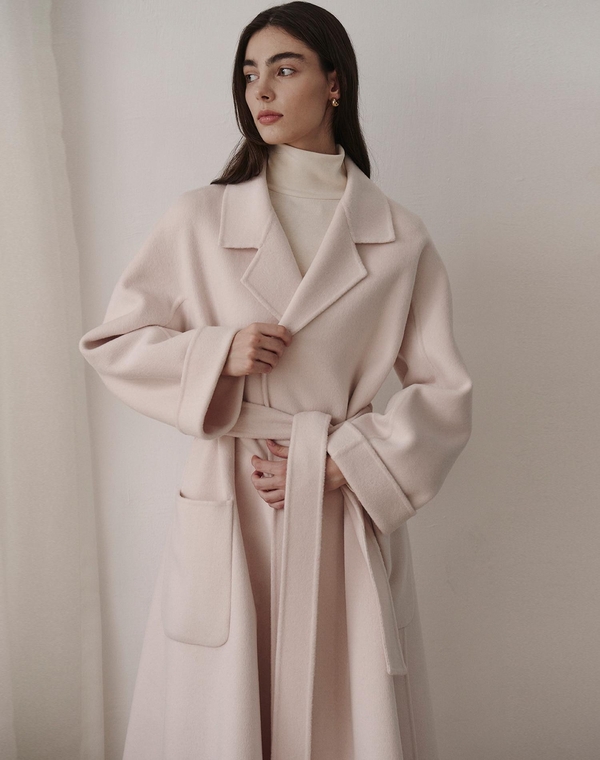 WOOL HAND MADE COAT LIGHT PINK 울 핸드 메이드 코트 라이트 핑크