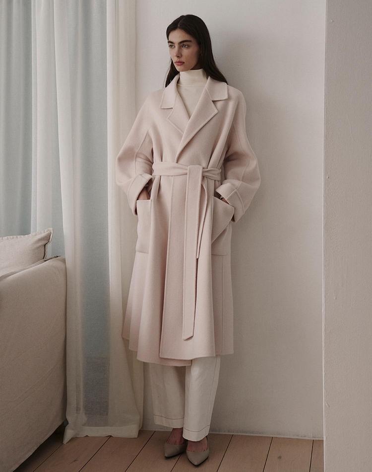 WOOL HAND MADE COAT LIGHT PINK 울 핸드 메이드 코트 라이트 핑크