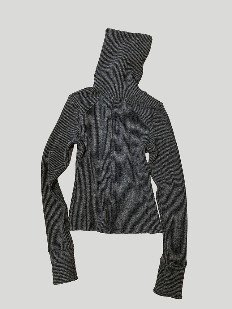 HIGH-NECK ZIP-UP: GREY