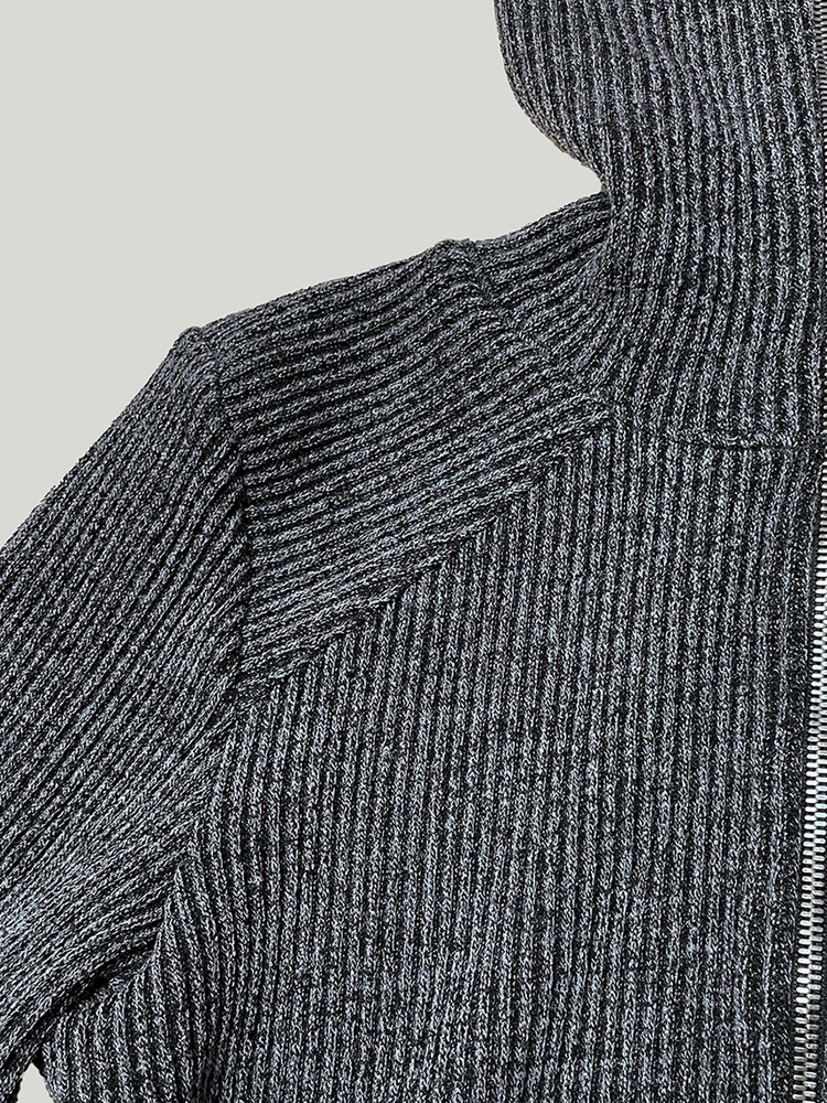 HIGH-NECK ZIP-UP: GREY