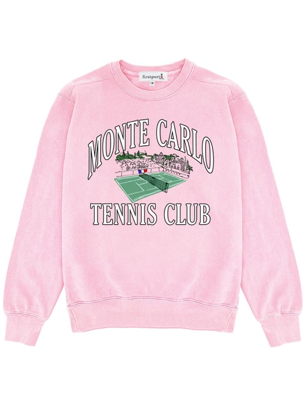 [FIRSTPORT] Monte Carlo Tennis Club Crewneck - Pale Pink