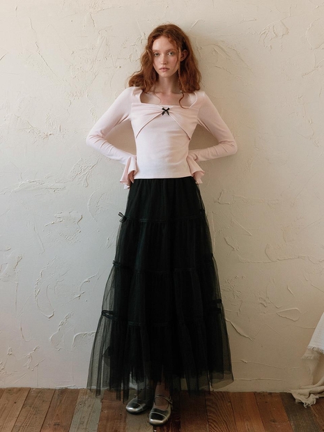 DD_Double-layer mesh cake skirt