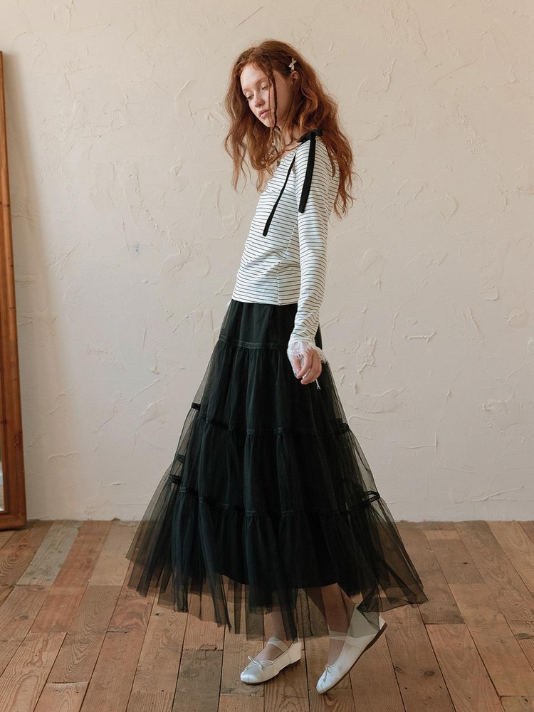 DD_Double-layer mesh cake skirt