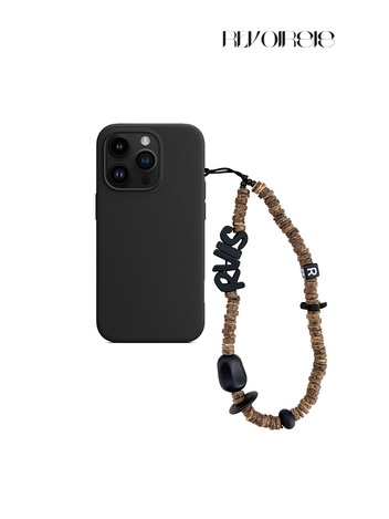 nature beads phone strap coconut brown