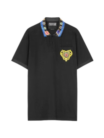 베르사체 진 SS24 Versace Jeans T-shirts and Polos Black 76GAGT11CJ01T899 Black