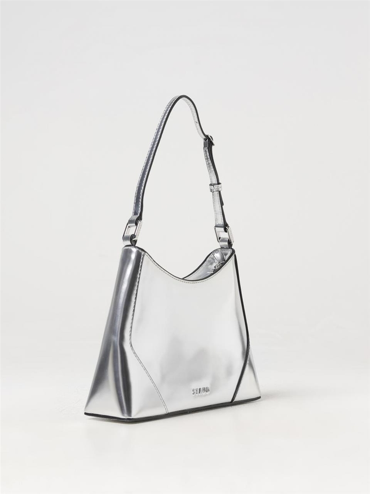 스타우드 FW24 Linda Staud bag in laminated leather H24P6014ML CHRM Silver