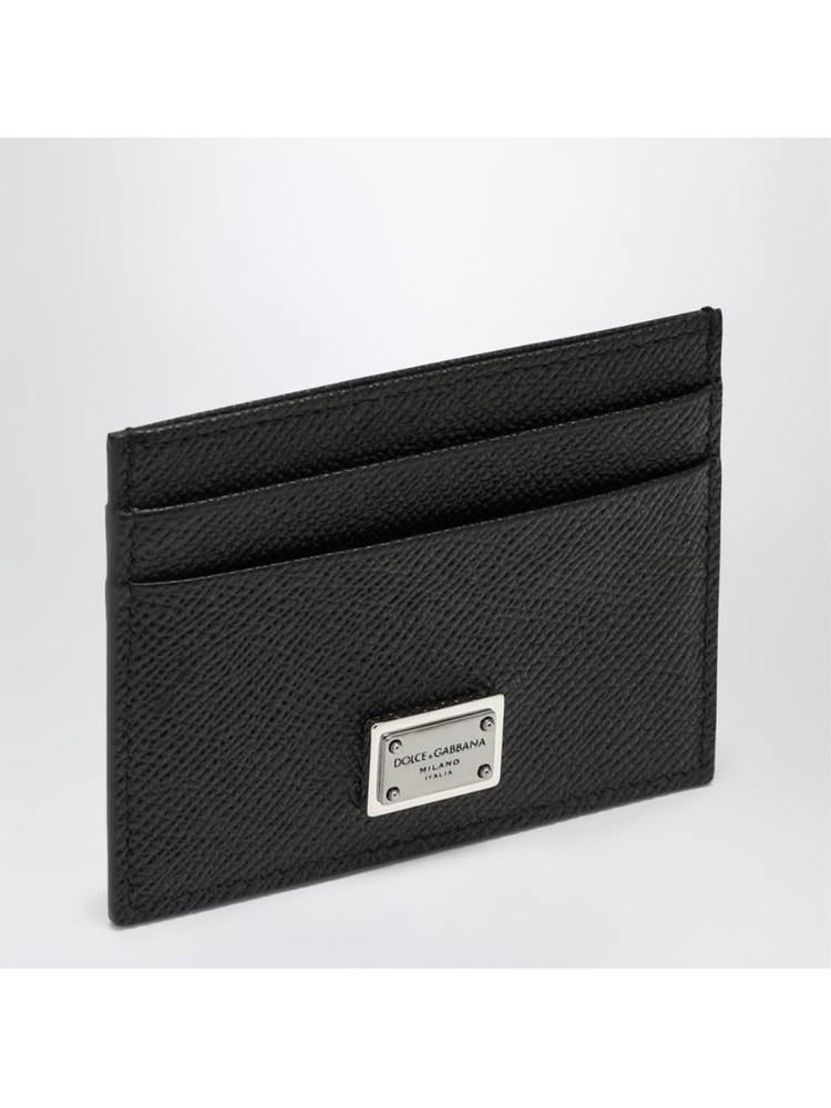 돌체앤가바나 SS25 Dolce&Gabbana Black card holder with logo plaque BP0330AG219 Black