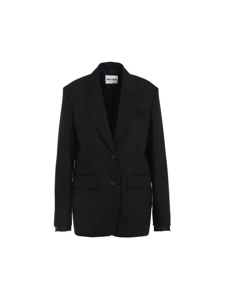 미우미우 SS25 Miu Miu Wool Jacket MH1974SOOO.16FA Black