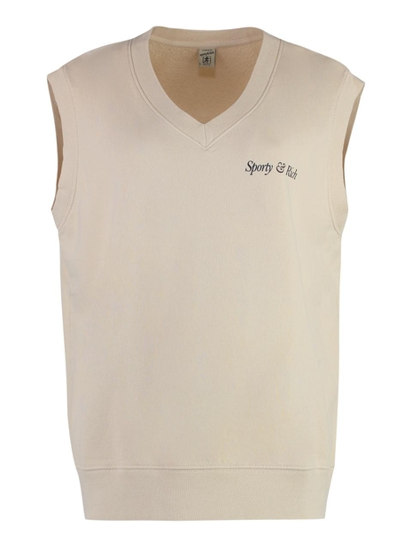 스포티앤리치 SS23 Sleeveless sweatshirt VN881CR_CREAMNAVY Ivory