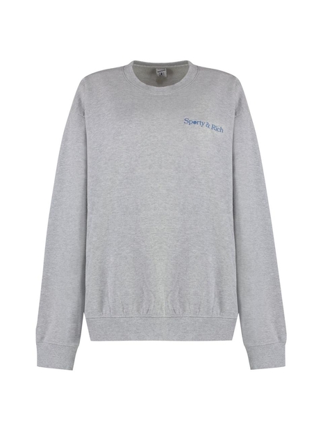 스포티앤리치 SS23 Cotton crew-neck sweatshirt CR874HG_HEATHERGRAYSTEELBLUE grey