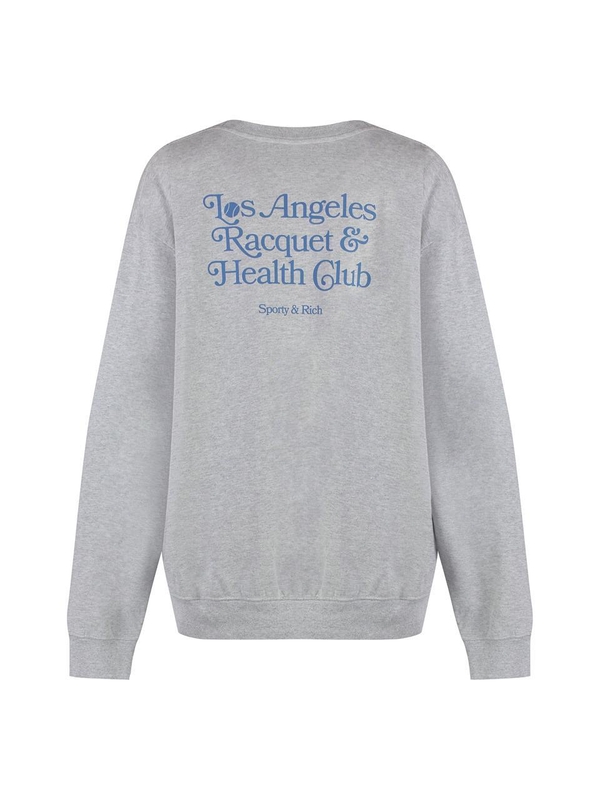 스포티앤리치 SS23 Cotton crew-neck sweatshirt CR874HG_HEATHERGRAYSTEELBLUE grey