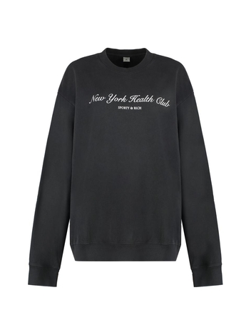 스포티앤리치 SS23 Cotton crew-neck sweatshirt CR871FB_FADEDBLACKWHITE grey