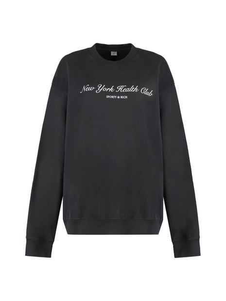 스포티앤리치 SS23 Cotton crew-neck sweatshirt CR871FB_FADEDBLACKWHITE grey