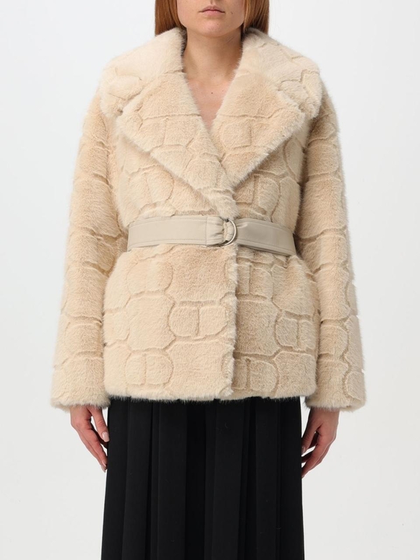 트윈셋 FW24 Twinset Womens Coat 242TT2031 11952 Cream