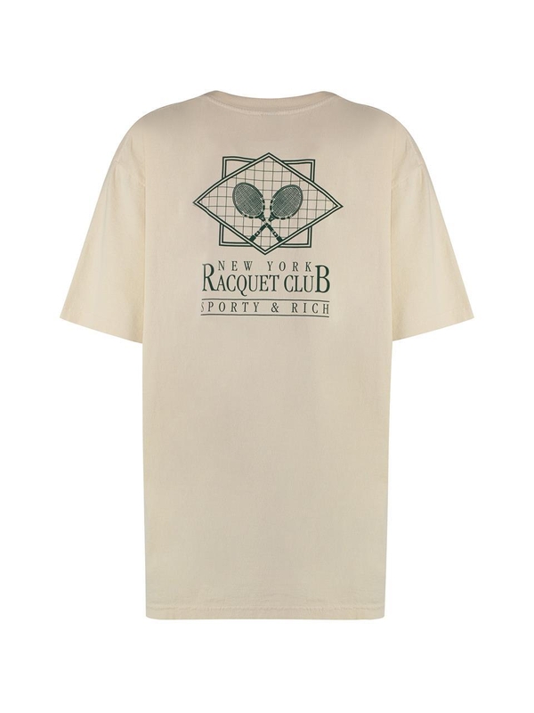 스포티앤리치 SS23 Cotton crew-neck T-shirt TS885CR_CREAMFOREST Sand