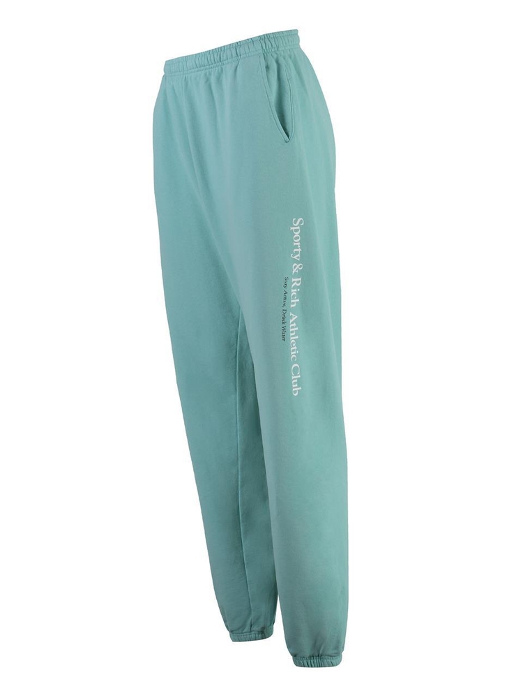 스포티앤리치 SS23 Logo print sweatpants SW871AQ_AQUAWHITE green