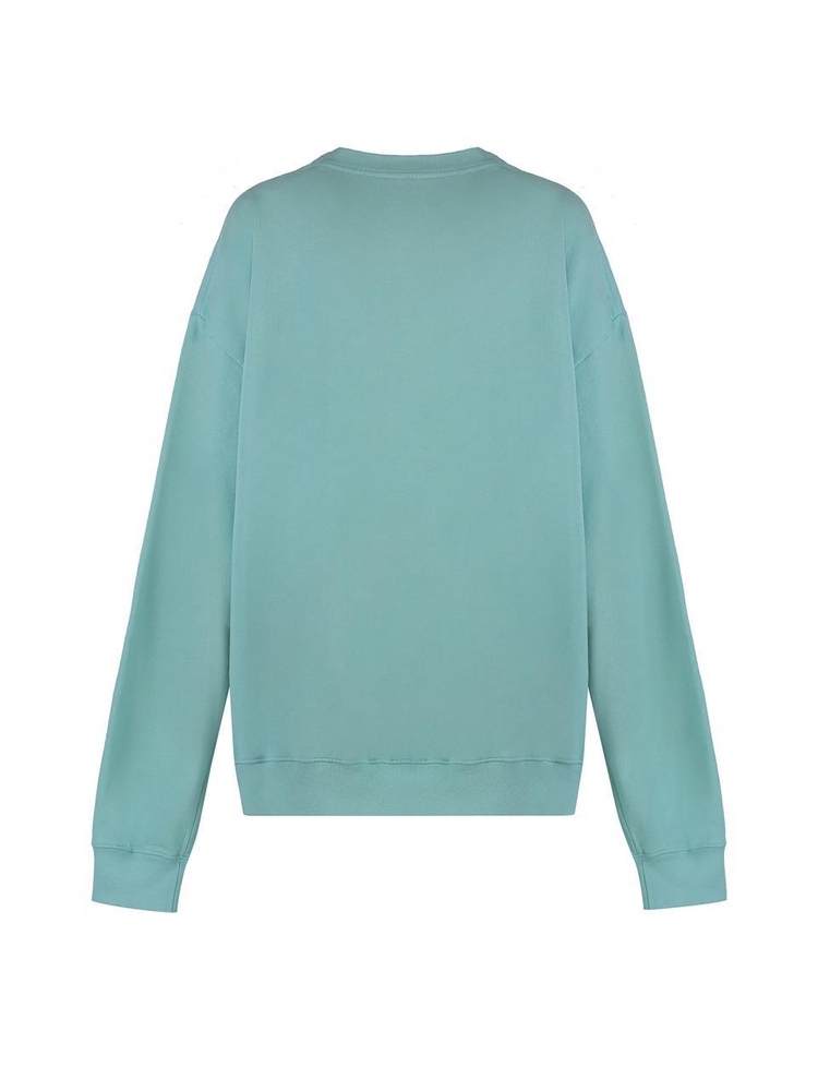 스포티앤리치 SS23 Cotton crew-neck sweatshirt CR875AQ_AQUAWHITE green