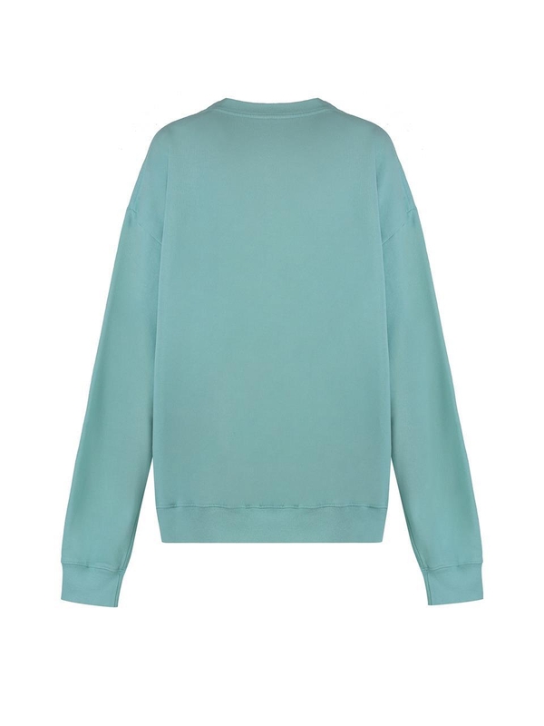 스포티앤리치 SS23 Cotton crew-neck sweatshirt CR875AQ_AQUAWHITE green