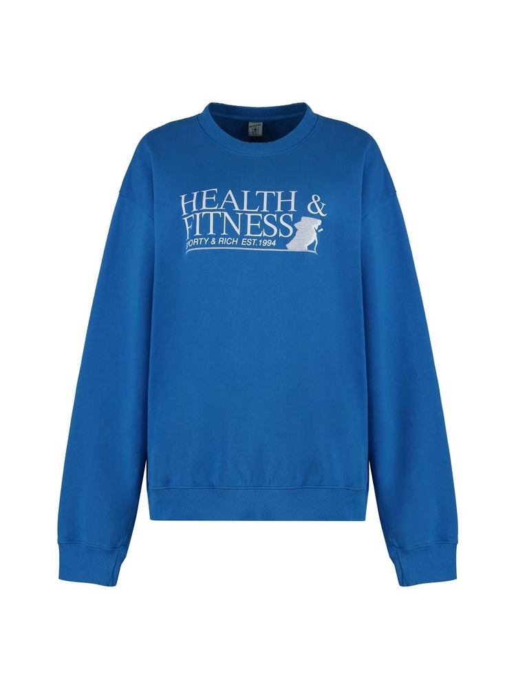 스포티앤리치 SS23 Cotton crew-neck sweatshirt CR873RB_ROYALBLUEWHITE blue