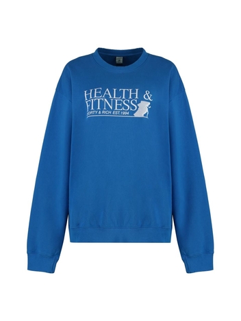 스포티앤리치 SS23 Cotton crew-neck sweatshirt CR873RB_ROYALBLUEWHITE blue