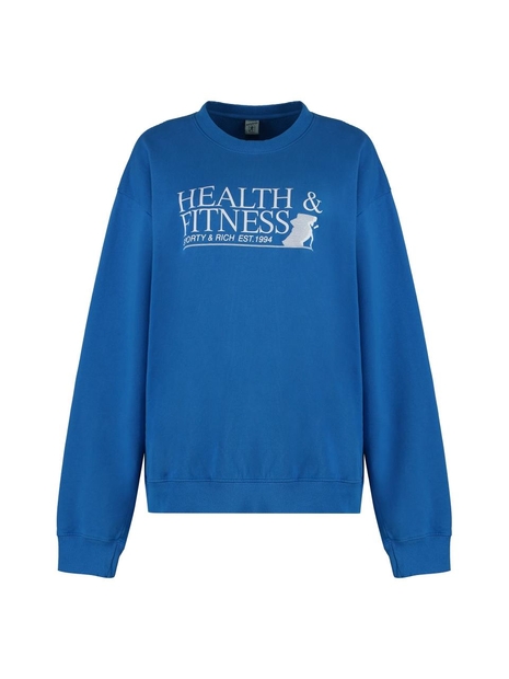 스포티앤리치 SS23 Cotton crew-neck sweatshirt CR873RB_ROYALBLUEWHITE blue