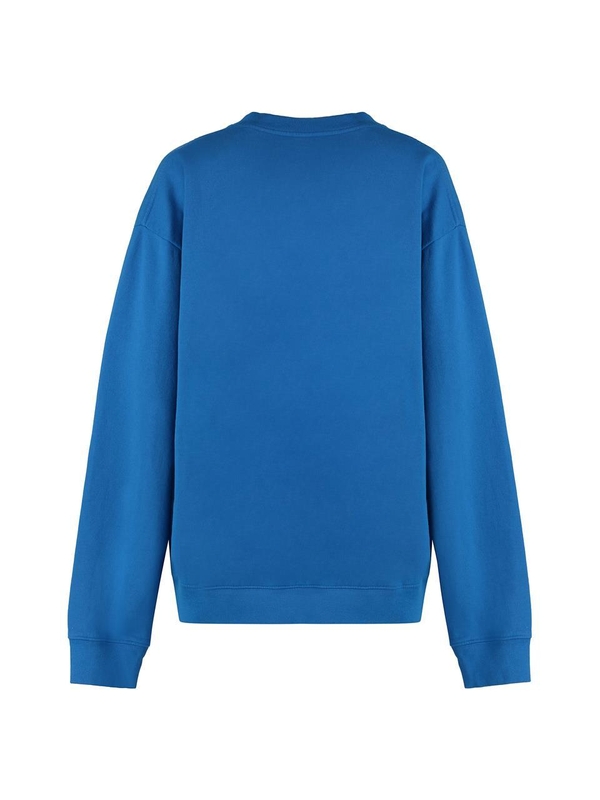 스포티앤리치 SS23 Cotton crew-neck sweatshirt CR873RB_ROYALBLUEWHITE blue