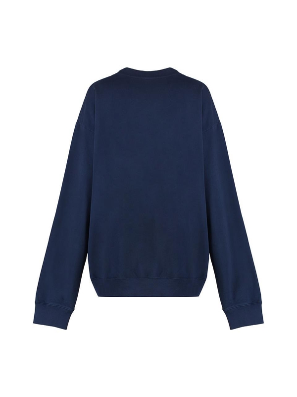 스포티앤리치 SS23 Cotton crew-neck sweatshirt CR872NA_NAVYWHITE blue