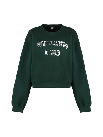 스포티앤리치 SS23 Cotton crew-neck sweatshirt CR876FO_FORESTWHITE green