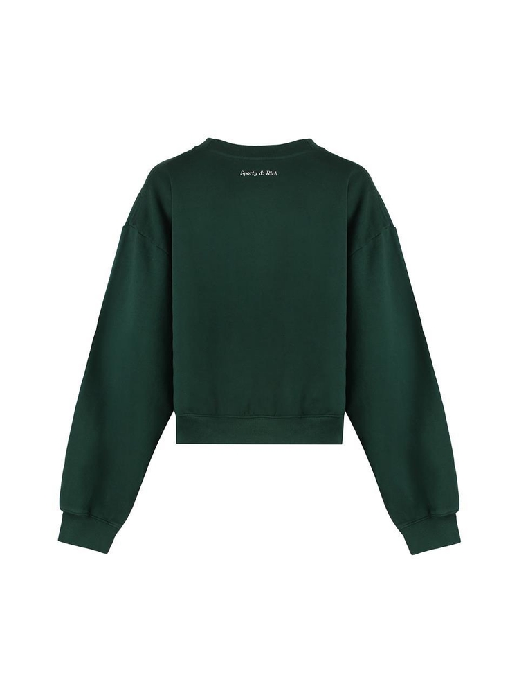 스포티앤리치 SS23 Cotton crew-neck sweatshirt CR876FO_FORESTWHITE green