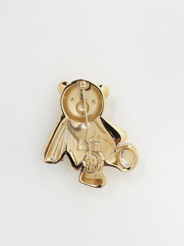 막스마라 FW24 Teddy Max Mara brooch in brass with rhinestones set 2424756102600 006 Gold