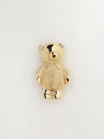 막스마라 FW24 Teddy Max Mara brooch in brass with rhinestones set 2424756102600. 005 Gold