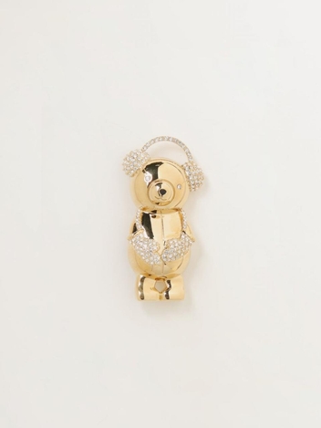 막스마라 FW24 Teddy Max Mara brooch in brass with rhinestones set 2424756102600. 003 Gold