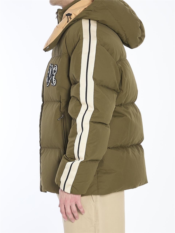 팜 엔젤스 FW24 Track Monogram puffer jacket PMED028F24_FAB002_5610 GREEN