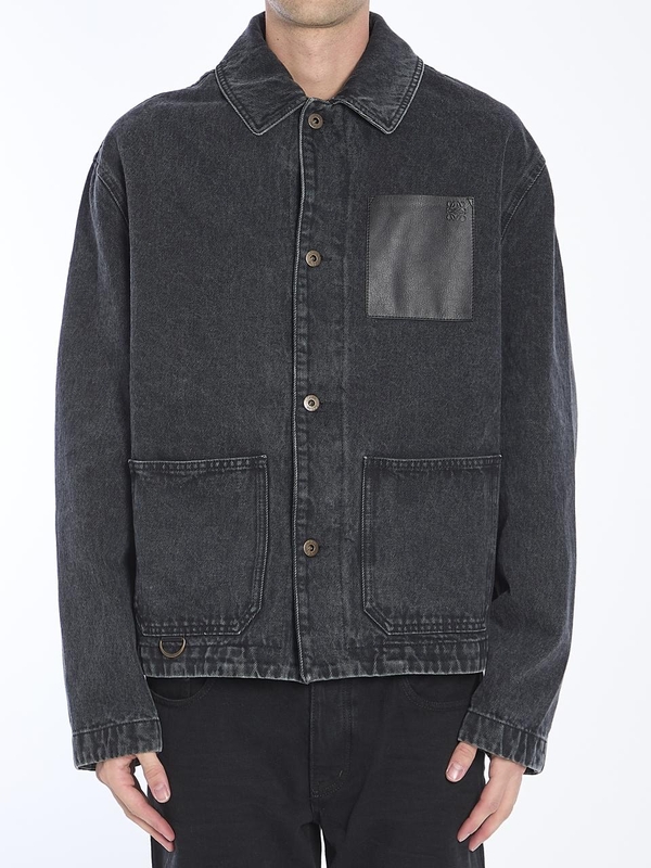 로에베 SS25 Workwear jacket in denim H526Y50W23_1100 BLACK