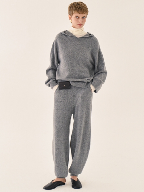 Minimal wool jogger pants _ Grey