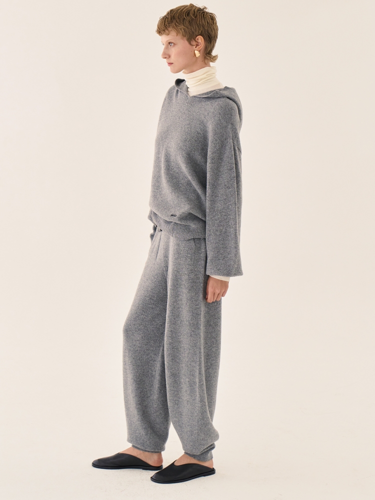 Minimal wool jogger pants _ Grey