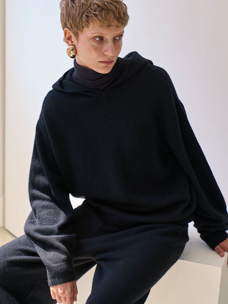 Minimum wool hooded sweatshirt _ black