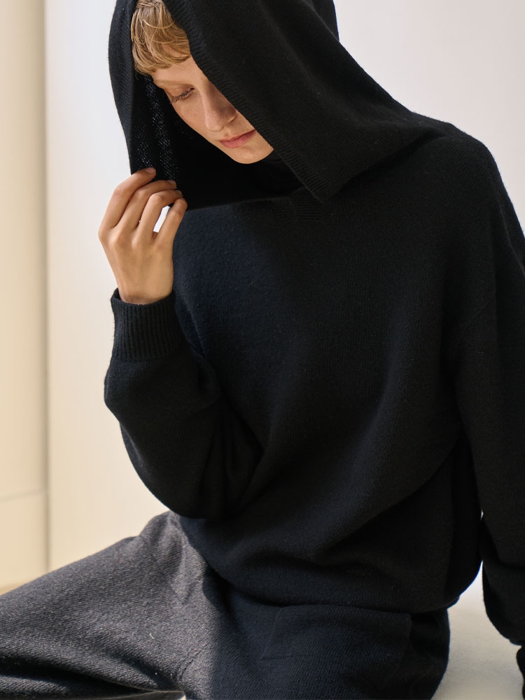 Minimum wool hooded sweatshirt _ black