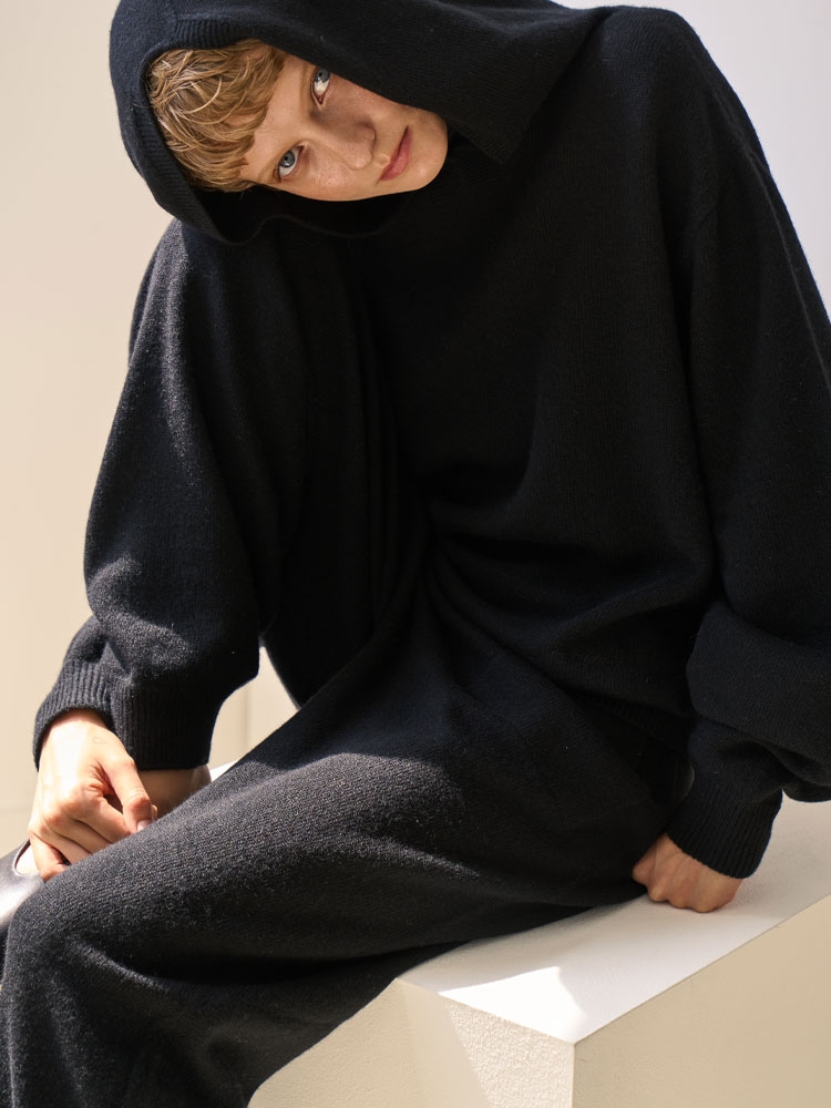 Minimum wool hooded sweatshirt _ black