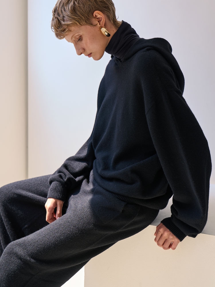 Minimum wool hooded sweatshirt _ black