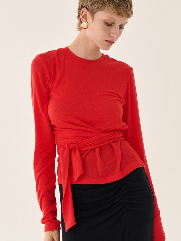 Wooldrapping Dressy Top _ Red,black