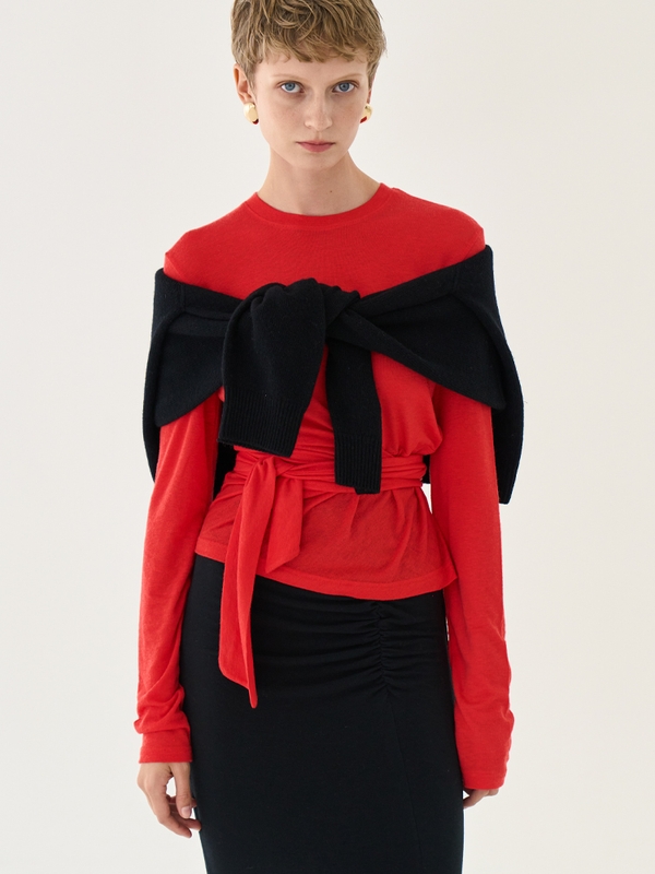 Wooldrapping Dressy Top _ Red,black